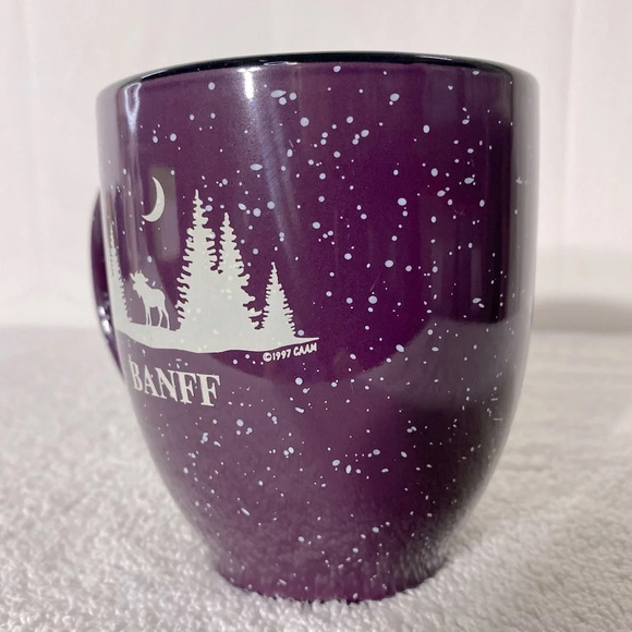 Purple Ceramic Banff Forest Moose Souvenir Mug - Picture 2 of 13